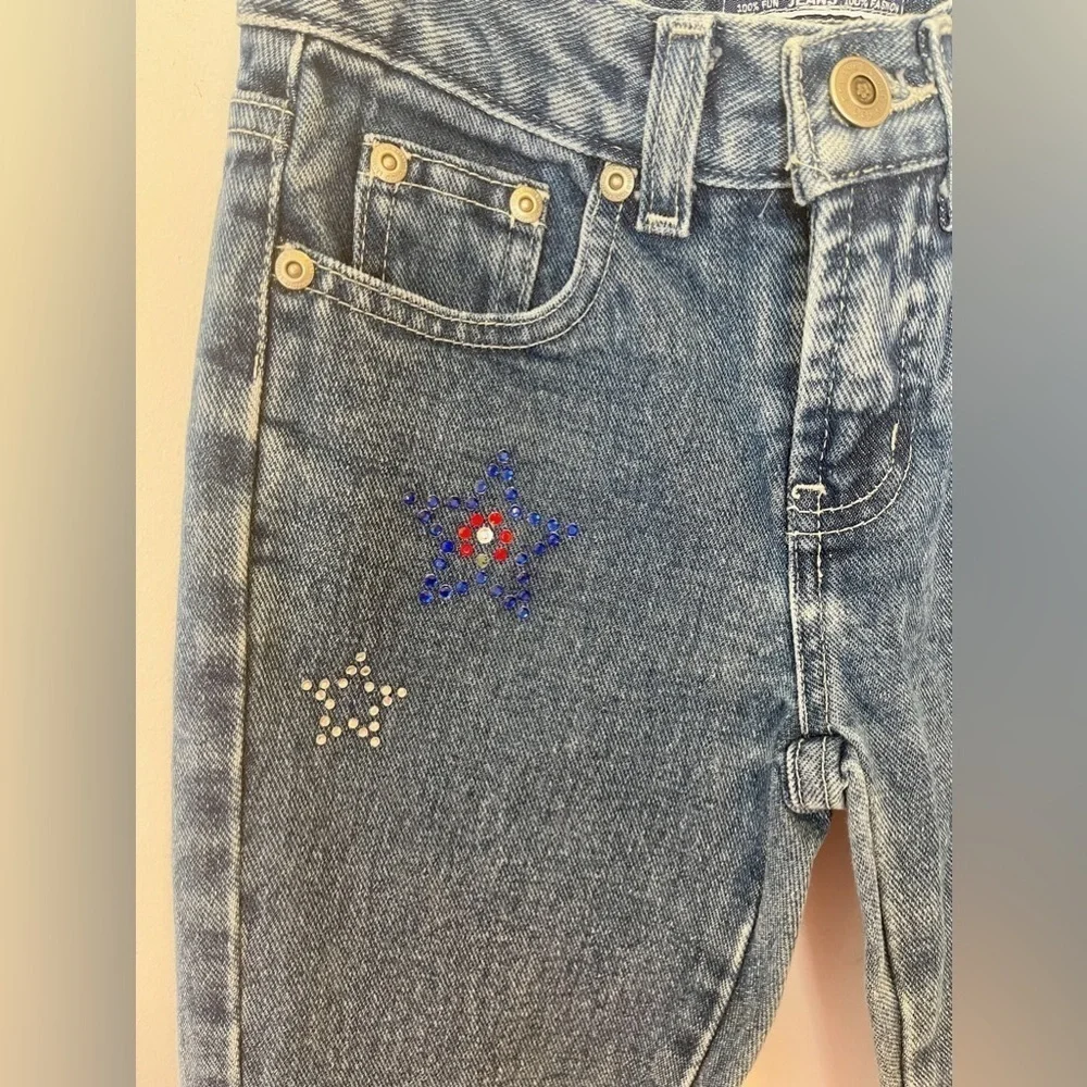 Vintage Y2K 90s 00s Limited Too Embellished Bedazzled  Jeans USA Stars BootCut 7